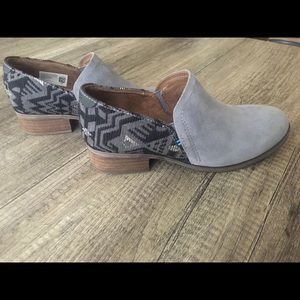 TOMS Shade Suede Metallic Jacquard Shaye Booties